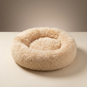 Belveda beige calming dog bed studio product shot