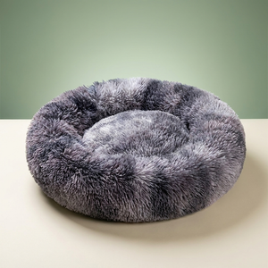 Belveda grey calming dog bed studio product shot